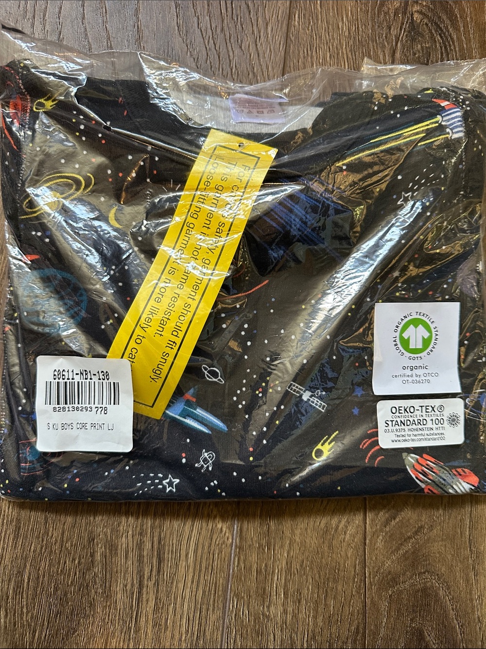 Hanna Andersson boys space print long John pajama set